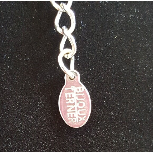 BIJOUX TERNER Silver Heart Necklace: Dual Mesh Tubes - Picture 3 of 3